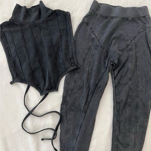 Prettylittlething two piece mock net crop and leggings